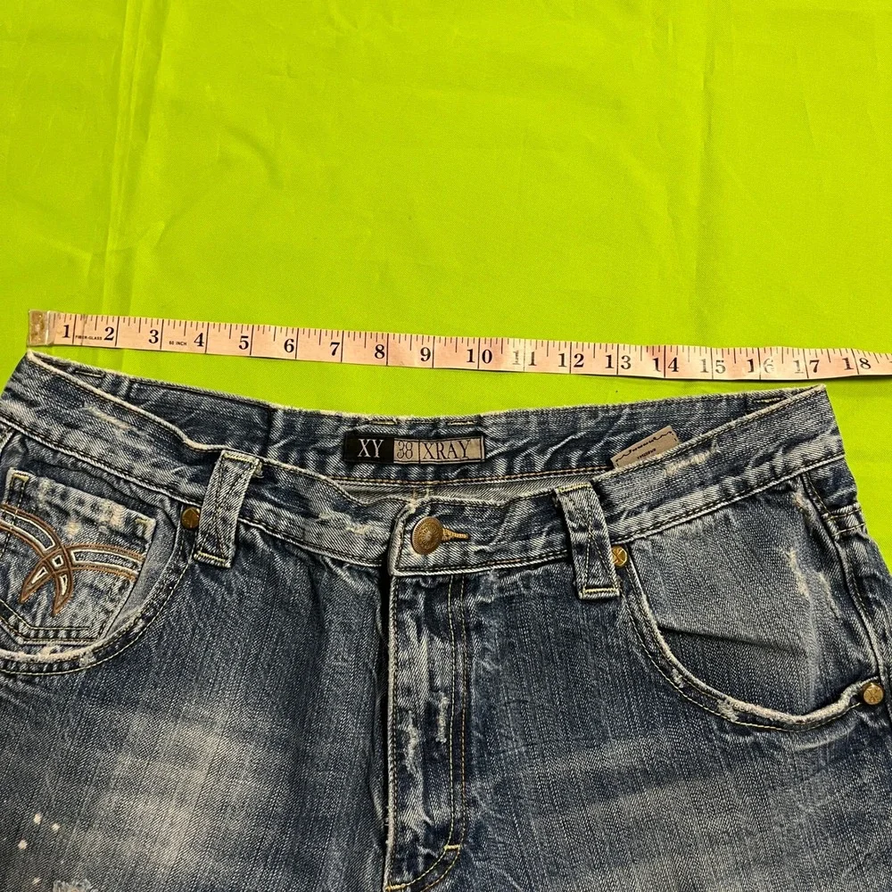 XY Xray Jeans Mens 36 Distressed Relaxed Fit Blue Denim Y2K Grunge Skater